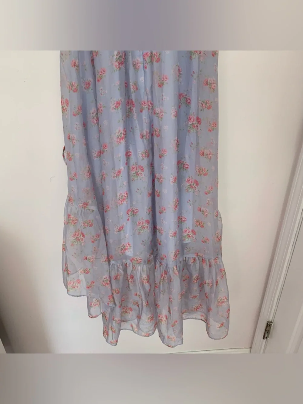 Abercrombie and Fitch Emerson Off-The-Shoulder Floral Drama Maxi Dress